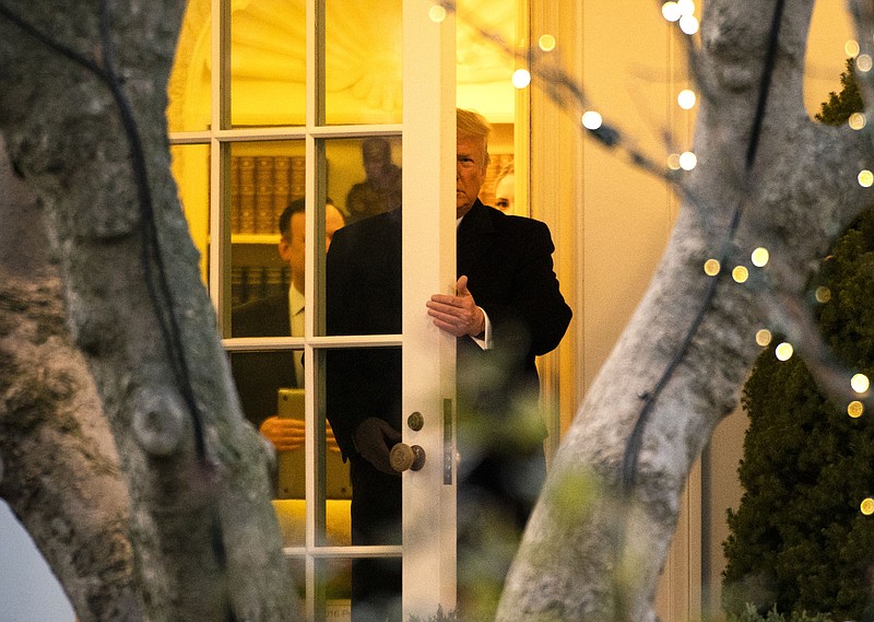 Doug Mills, The New York Times / President Donald Trump departs the Oval Office at the White House on Wednesday evening for a scheduled campaign event in Michigan. Shortly after, the House of Representatives impeached him for obstruction of Congress and abuse of power, making him the third president in history to be charged with committing high crimes and misdemeanors and face removal by the Senate.