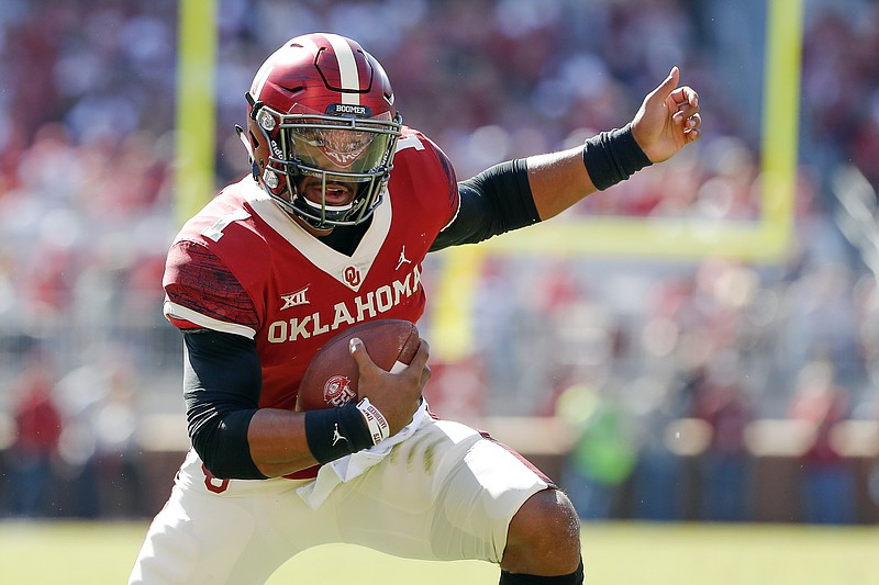 OU football: Jalen Hurts jokes that Nick Saban would chew him out for  celebration