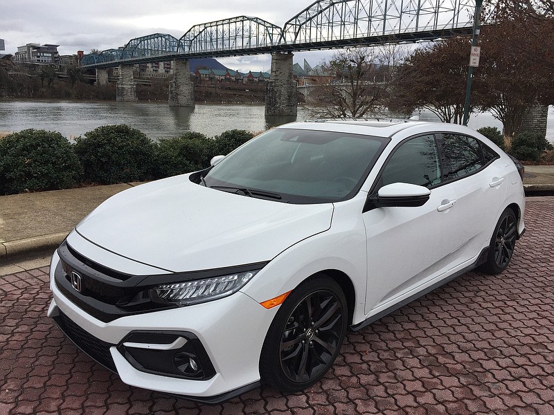 The 2020 Honda Civic Hatch Sport is shown in touring trim. / Staff Photo by Mark Kennedy
