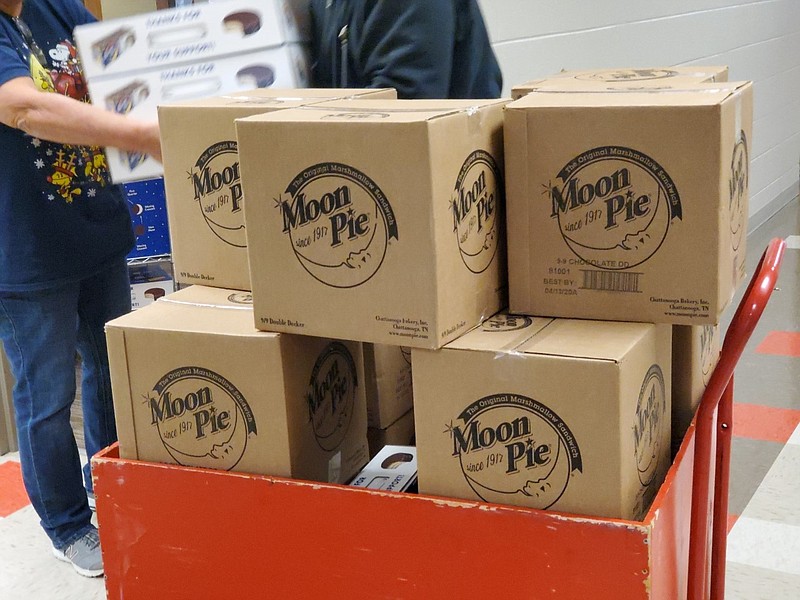 Contributed photo by Jessica Duke / MoonPies are being sold by Saddle Ridge Elementry and Middle School students to be shipped off to servicem embers around the country and abroad.