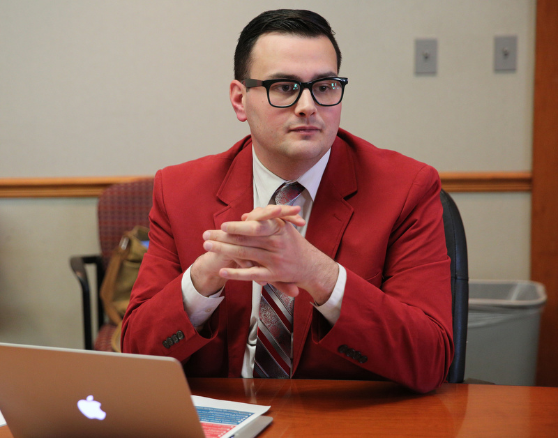 Jonas Barriere, executive director at UnifiEd, answers questions during an interview at the Chattanooga Times Free Press Tuesday, Dec. 12, 2017 in Chattanooga,Tenn. The research and policy team for UnifiEd shared data results from the APEX Project survey.