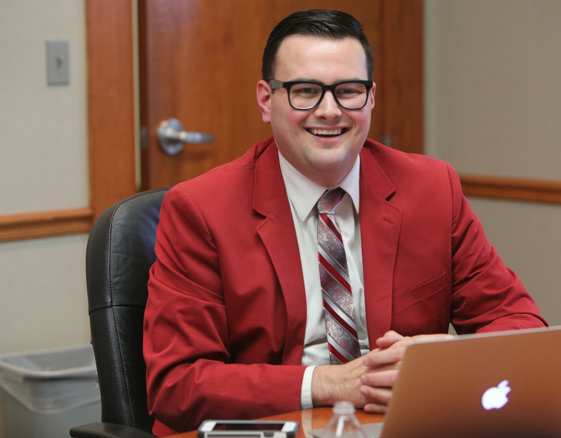 Jonas Barriere, executive director at UnifiEd, speaks during an interview at the Chattanooga Times Free Press Tuesday, Dec. 12, 2017 in Chattanooga,Tenn. The research and policy team for UnifiEd shared data results from the APEX Project survey.
