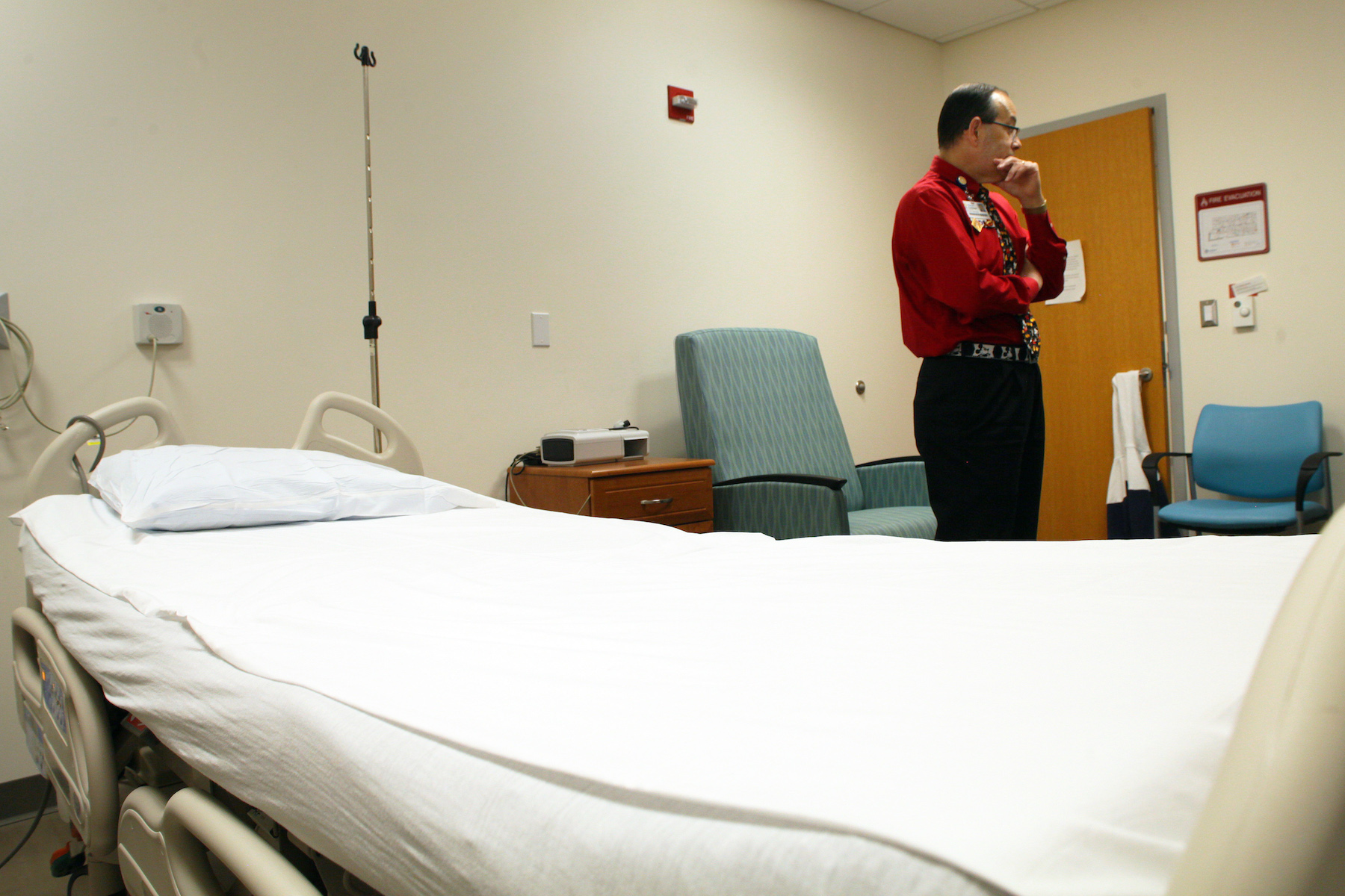 Staff photo by Wyatt Massey / Dr. David Suhrbier stands beside the bed where sleep studies are performed at Children's Hospital at Erlanger on Dec. 27, 2019.