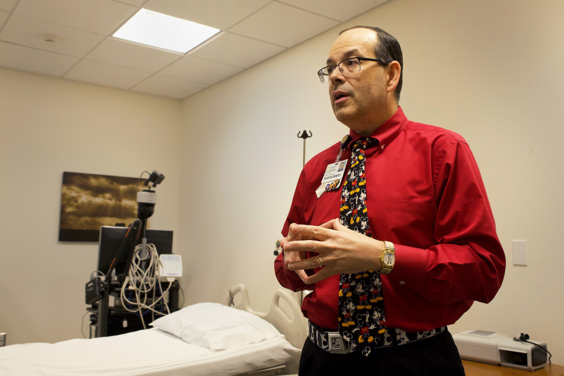 Staff photo by Wyatt Massey / Dr. David Suhrbier explains the importance of children getting sleep studies at Children's Hospital at Erlanger on Dec. 27, 2019.