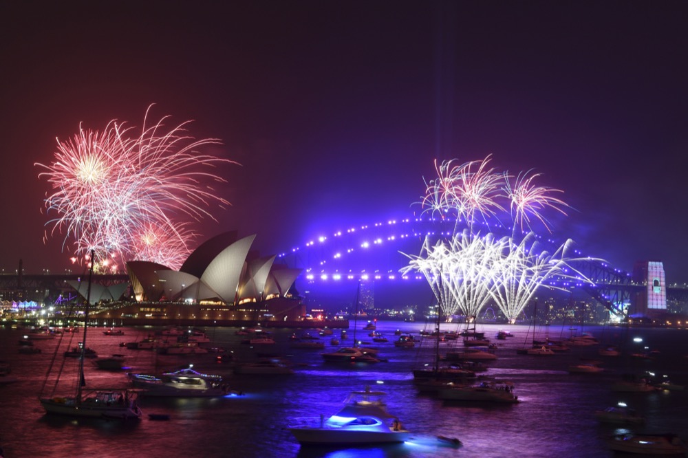 Fireworks are seen from Mrs Macquarie's Chair during New Year's Eve celebrations in Sydney, Tuesday, December 31, 2019. (AAP Image for City of Sydney/Mick Tsikas) NO ARCHIVING