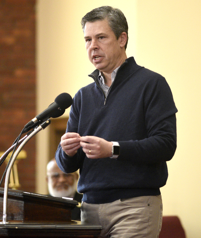 Staff Photo by Robin Rudd/   Chattanooga Mayor Andy Berke addressed the gathering.