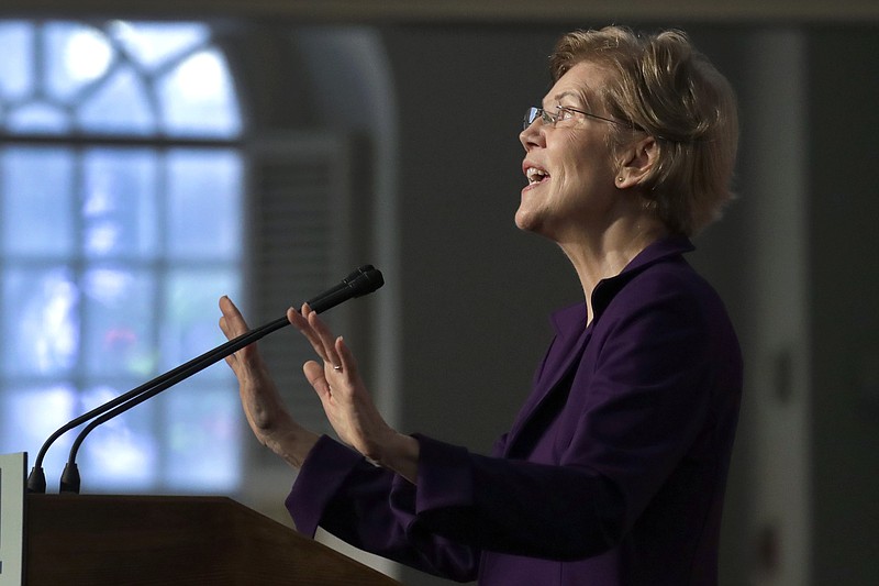 Democratic presidential candidate Sen. Elizabeth Warren, D-Mass., speaks during a campaign event at the Old South Meeting House, Tuesday, Dec. 31, 2019, in Boston. (AP Photo/Elise Amendola)