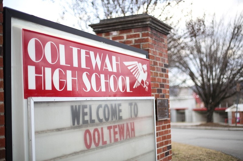 The exterior of Ooltewah High School photographed on Sunday, January 31, 2016. (Staff photo by Maura Friedman)
