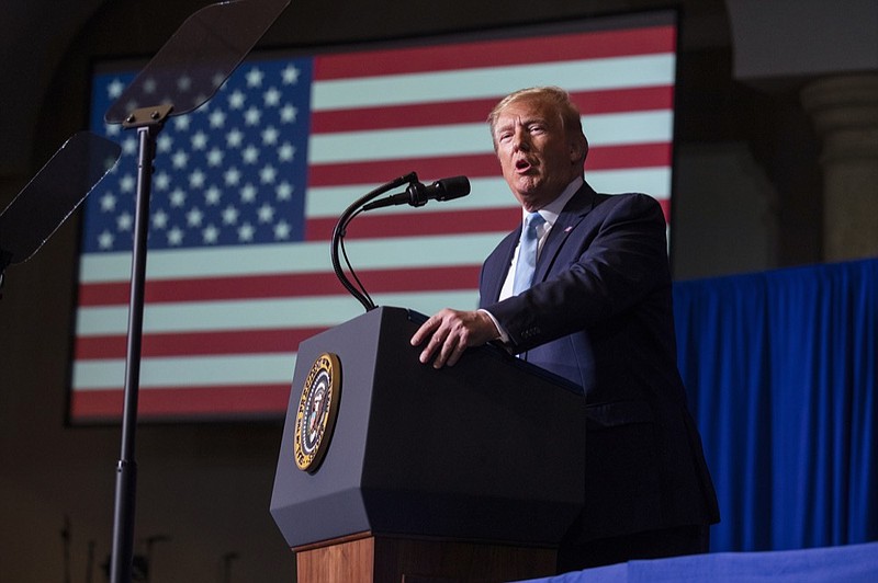 President Donald Trump speaks during an "Evangelicals for Trump Coalition Launch" at King Jesus International Ministry, Friday, Jan. 3, 2020, in Miami. (AP Photo/ Evan Vucci)


