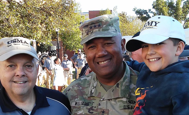 From left: Birmingham attorney James F. Walsh, Gen. Darryl A. Williams, superintendent of the U.S. Military Academy at West Point and Rainier Walsh, James Walsh's grandson.