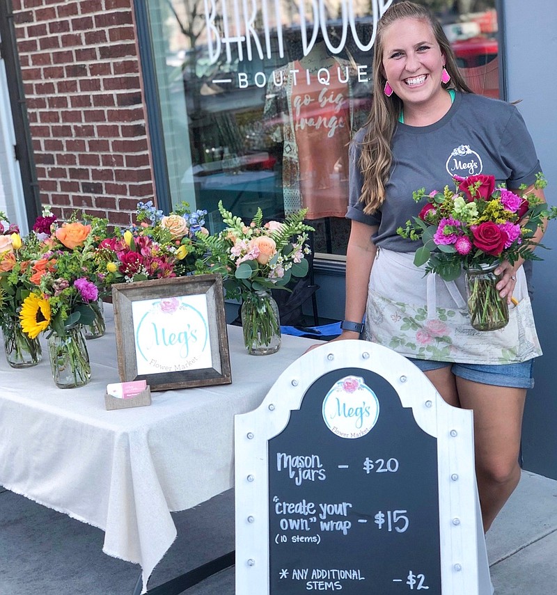 Photo contributed by Megan Cooley / Megan Cooley sells bouquets of flowers at a pop-up in nearby Ooltewah, Tennessee.