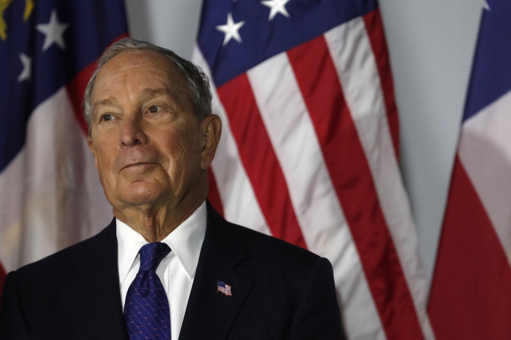Democratic Presidential candidate and former New York City Mayor Michael Bloomberg waits to speaks during a rally Friday, Jan. 10, 2020, in Atlanta. (AP Photo/John Bazemore)