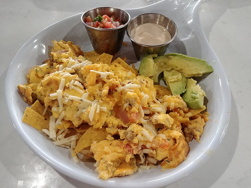 The Migas is one of five "momma can't make this" specialties on Ruby Sunshine's varied menu that highlights New Orleans-based items. / Staff Photo by Jennifer Bardoner