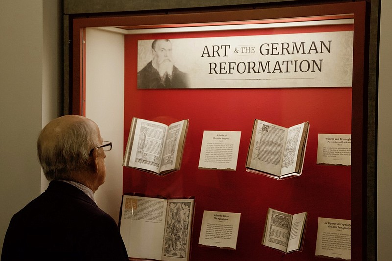 Staff photo by Wyatt Massey / Southern Adventist University's "From Script to Scripture" exhibit on the history of the Bible opened to the public on Wednesday. On Tuesday, Jan. 14, 2020, people were given an exclusive tour of the exhibit.