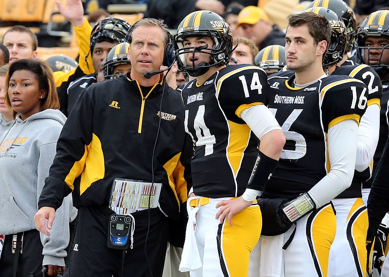 Former Southern Mississippi head football coach Todd Monken, shown here in 2013, was named Friday as Georgia's new offensive coordinator. Monken spent this past season as the offensive coordinator for the NFL's Cleveland Browns. / Southern Miss photo