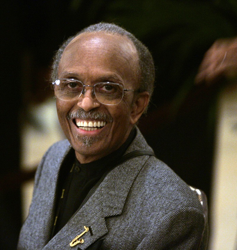 Jazz artist Jimmy Heath poses with other National Endowment for the Arts Jazz Masters during the 34th annual International Association for Jazz Education Conference Friday, Jan. 12, 2007 in New York. (AP Photo/Frank Franklin II)
