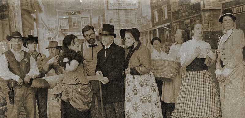 Christian Family Theater Contributed Image / In keeping with the Western theme of "Mystery at Crooked Snake Junction," the cast photo was made to resemble a tintype.