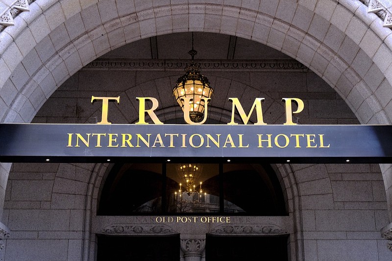 FILE - In this March 11, 2019 file photo, the Trump International Hotel is seen in Washington. District of Columbia Attorney General is suing President Donald Trump's inaugural committee and two companies that control the Trump International Hotel in D.C., accusing the groups of abusing nonprofit funds to benefit Trump's family. (AP Photo/Mark Tenally)


