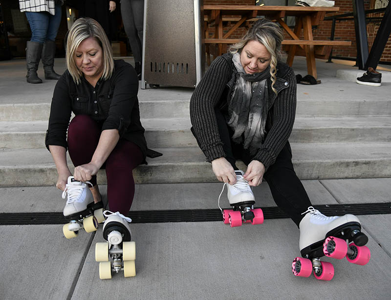 Tonya Sayler and Tracy Henderson gets ready to skate./ Photography by Mark Gilliland