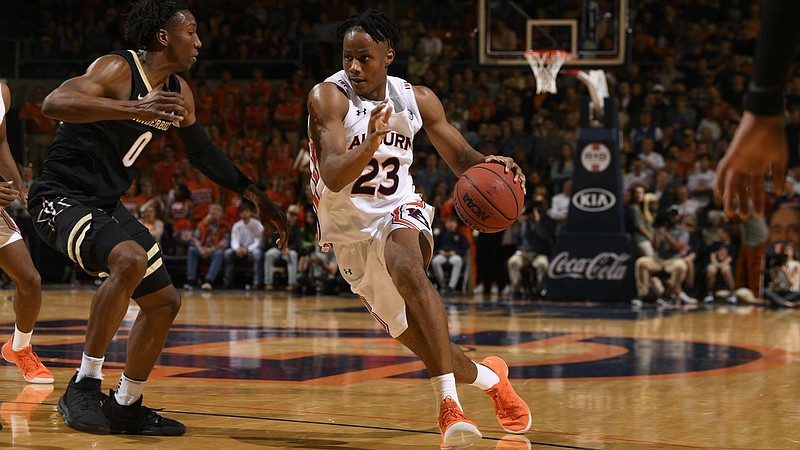 Auburn freshman Isaac Okoro has helped the Tigers to a 17-2 start, which has resulted in a first-ever visit from ESPN's "GameDay" basketball show this Saturday when Kentucky invades. / Auburn photo by Todd Van Emst