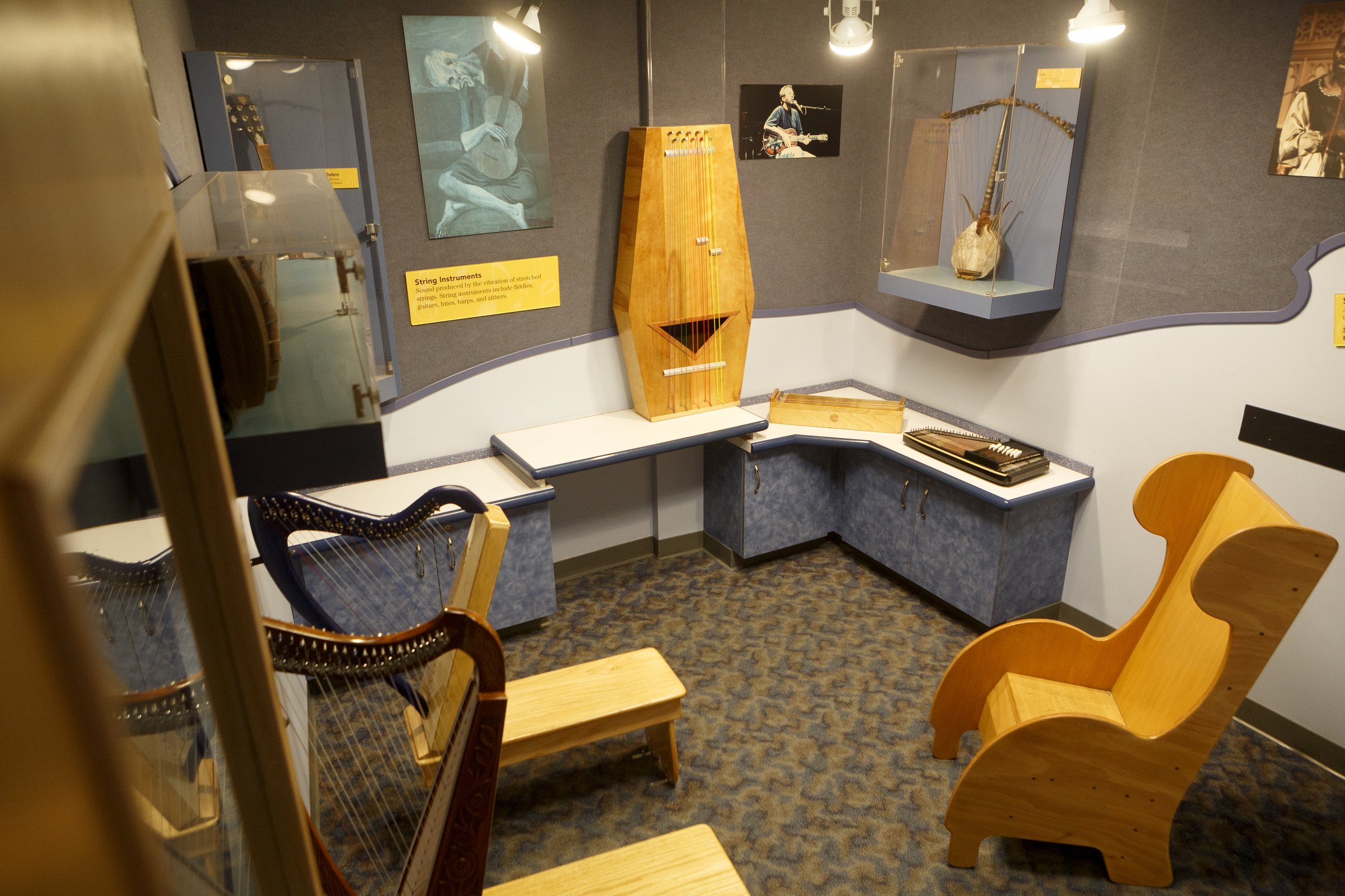 Staff photo by C.B. Schmelter / A room featuring musical instruments is seen at the Creative Discovery Museum on Wednesday, Jan. 29, 2020 in Chattanooga, Tenn.