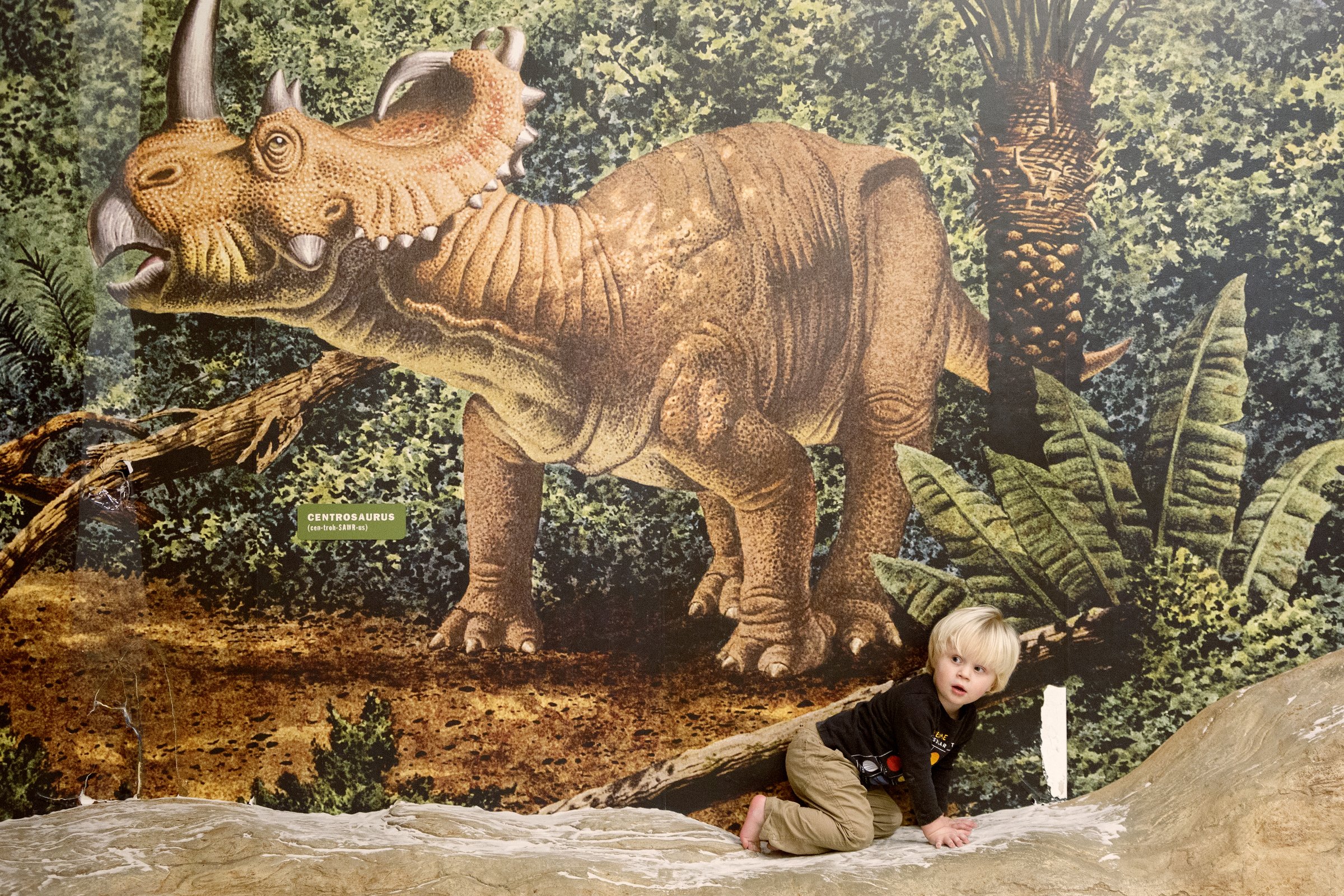 Staff photo by C.B. Schmelter / Grayson Pridgen, 2, plays at the Excavation Station exhibit at the Creative Discovery Museum on Wednesday, Jan. 29, 2020 in Chattanooga, Tenn.