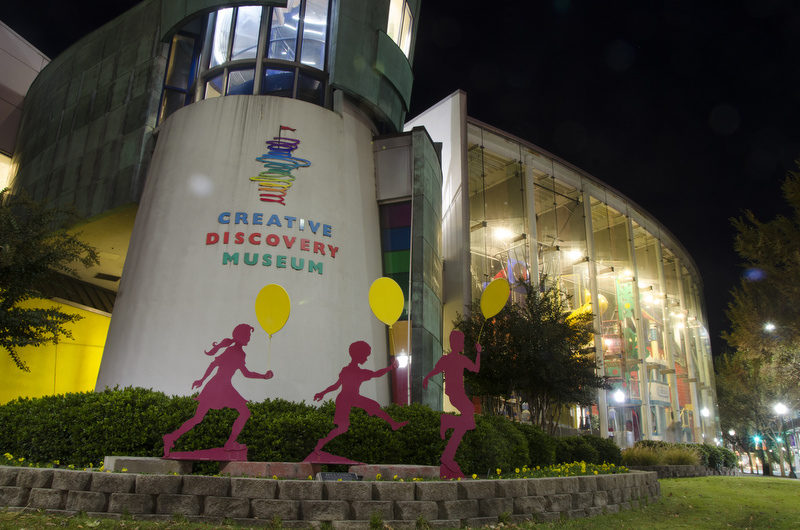 The Creative Discovery Museum sits on the corner of 4th and Chestnut Street at night in Chattanooga, Tenn., on Monday, November 3, 2014.