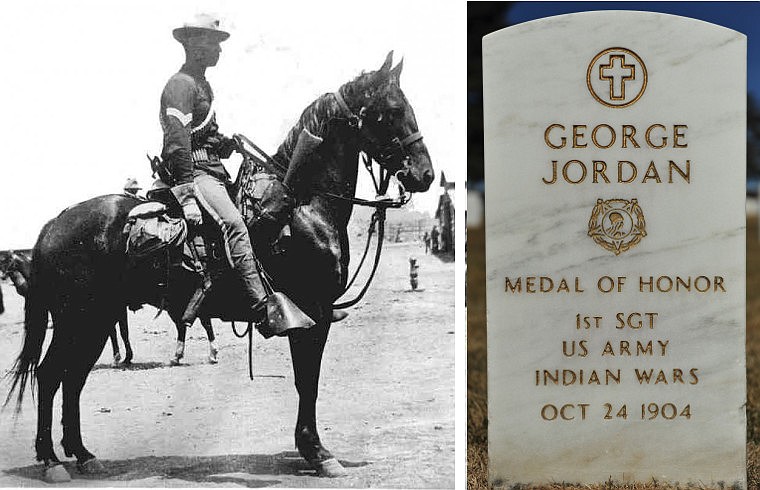 Contributed photo / U.S. Army Sgt. George Jordan, left, and his gravesite at Fort Robinson, Nebraska.