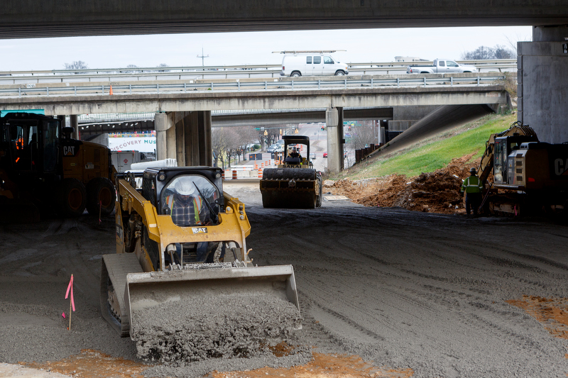 Staff photo by C.B. Schmelter / A Wright Brothers Construction crew work on the Highway 27 project on Friday, Jan. 31, 2020 in Chattanooga, Tenn.