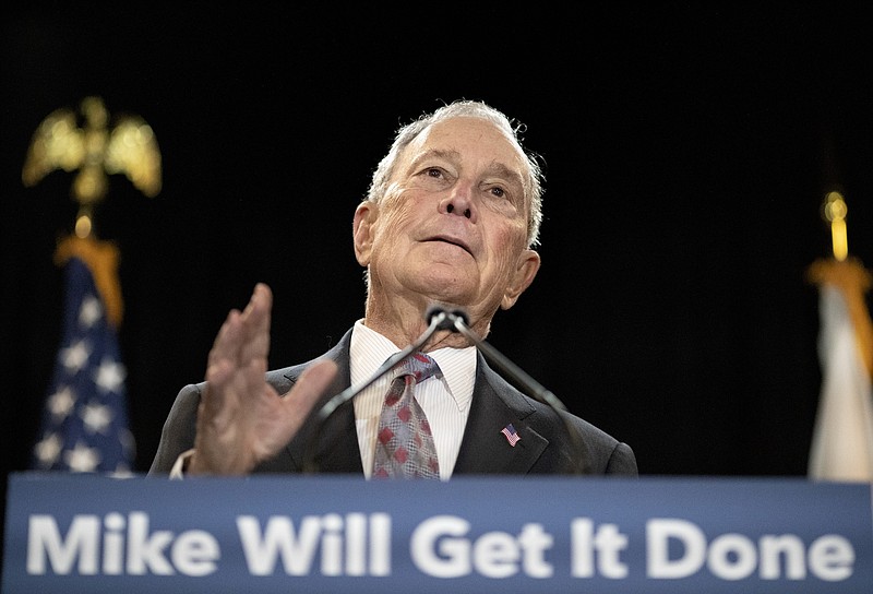 Photo by David Goldman of The Associated Press / Democratic presidential candidate and former New York City Mayor Michael Bloomberg speaks at a campaign event on Wednesday, Feb. 5, 2020, in Providence, Rhode Island.