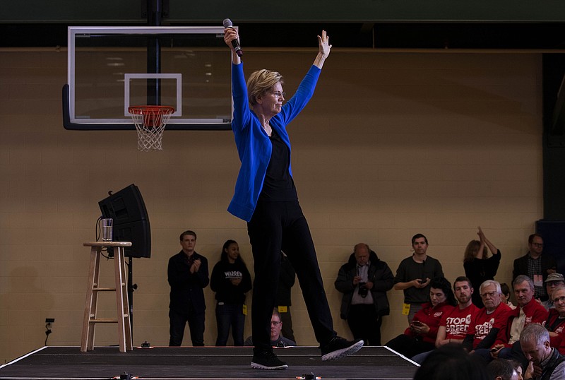 The New York Times / Presidential candidate Sen. Elizabeth Warren, D-Massachusetts, campaigns last week at Nashua Community College in Nashua, N.H.