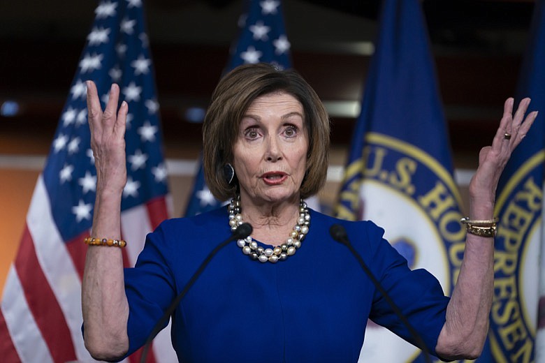 Speaker of the House Nancy Pelosi, D-Calif., holds a news conference the morning after the impeachment of President Donald Trump ended in acquittal, at the Capitol in Washington, Thursday, Feb. 6, 2020. (AP Photo/J. Scott Applewhite)