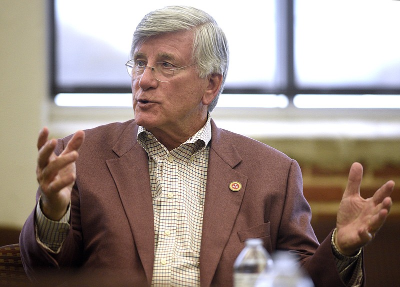 Staff Photo by Robin Rudd/ Tennessee state Sen. Todd Gardenhire answers a question as members of the Hamilton County legislative delegation speak to the Times Free Press at the newspaper's offices on Nov. 15, 2019.