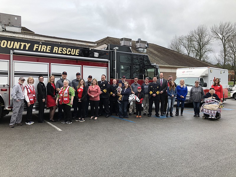 The Red Cross of Georgia honored Walker County Fire Rescue Thursday for its exemplary partnership to install free smoke alarms that saved eight lives in two recent home fires. It was the most lives saved in Georgia in a single month since the Red Cross Home Fire Campaign began in 2014. Photo provided by Walker County government. 