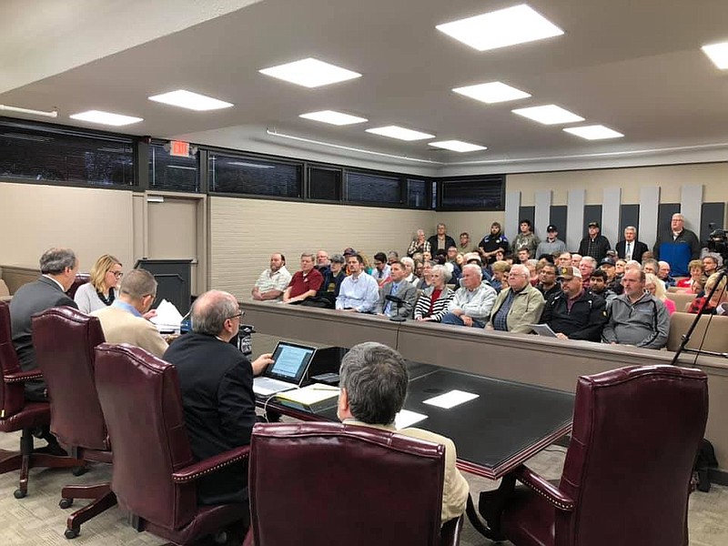 Photo courtesy of Walker County Government / Dozens of people filled the audience at a Feb. 13, 2020 commission meeting, most of whom spoke out against adding a ballot question that would allow voters to decide whether or not restaurants could serve alcohol within 300 feet of a church.