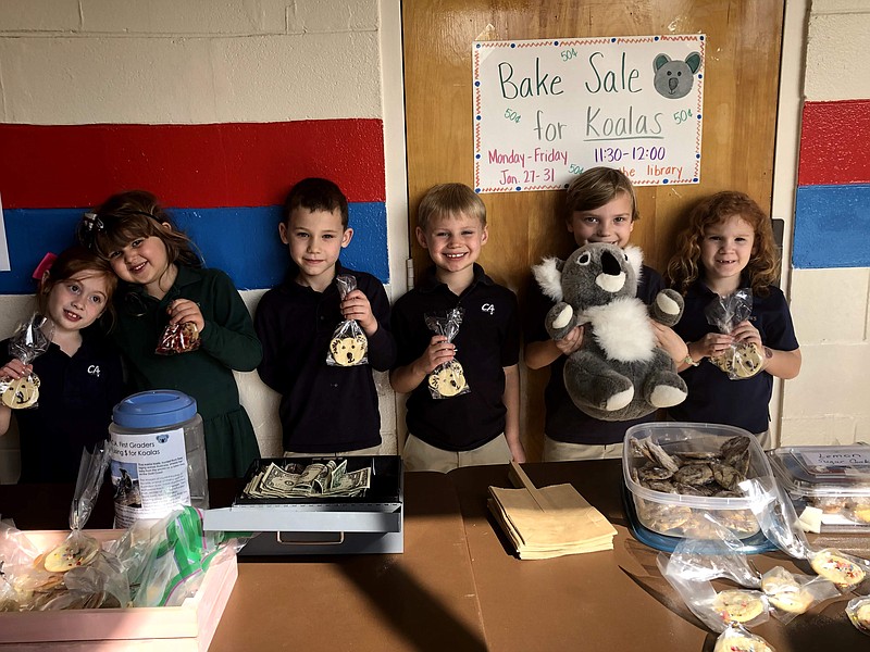 Contributed photo by Angi Howell / First-graders at Collegedale Academy sell baked goods at lunch to raise money to help koalas affected by the Australian wildfires.