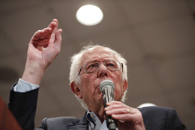 (Photo by Gerald Herbert of The Associated Press/ Democratic presidential candidate, Sen. Bernie Sanders, I-Vermont, speaks at a campaign event in Durham, North Carolina on Friday, Feb. 14, 2020.