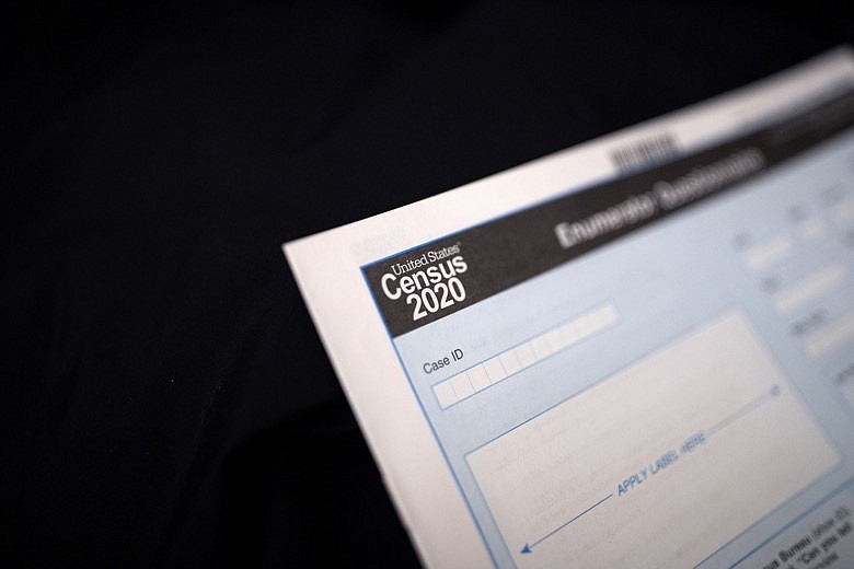 A Census 2020 form is seen Tuesday, Jan. 21, 2020, in Toksook Bay, Alaska. (AP Photo/Gregory Bull)