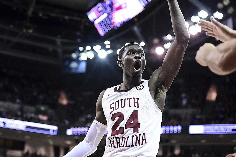 AP file photo by Sean Rayford / South Carolina forward Keyshawn Bryant helped lead the Gamecocks to a narrow home win against Tennessee on Saturday.