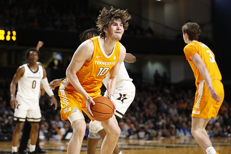 AP photo by Mark Humphrey / Tennessee junior forward John Fulkerson, shown during the Vols' win at Vanderbilt on Jan. 18, scored 25 points in his team's 63-61 loss at South Carolina on Saturday. The Vols host Vanderbilt on Tuesday night.