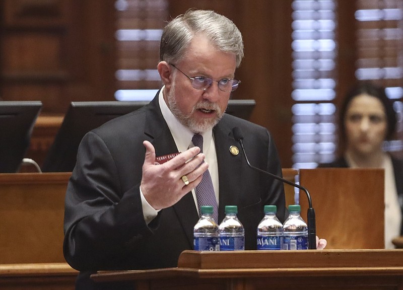 House appropriations chairman, Terry England, R - Auburn, presents HB 792, the supplemental budget for the rest of the fiscal year, Wednesday, February 19, 2020. (Bob Andres/Atlanta Journal-Constitution via AP)


