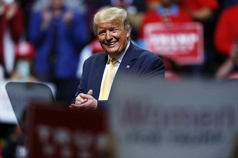 President Donald Trump speaks at a campaign rally Thursday, Feb. 20, 2020, in Colorado Springs, Colo. (AP Photo/David Zalubowski)


