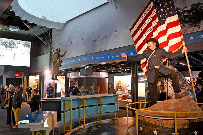 Staff Photo by Robin Rudd / Visitors tour the Center.  The Charles H. Coolidge National of Medal of Honor Heritage Center was dedicated during a ceremony at the center on Saturday, February 22, 2020. 