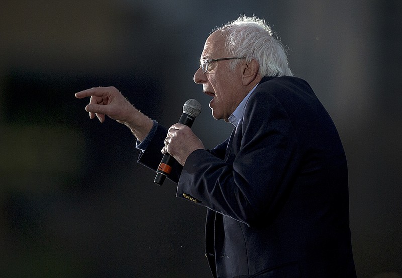 Photo by Nick Wagner/Austin American-Statesman via The Associatd Press / Democratic presidential candidate Sen. Bernie Sanders, I-Vermont, speaks during a campaign event on Sunday, Feb. 23, 2020, in Austin, Texas.