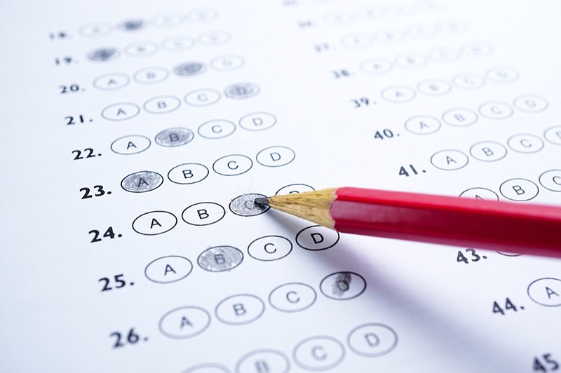 Answer sheets with Pencil drawing fill to select choice : education concept - stock photo test score tile school education schools tile / Getty Images

