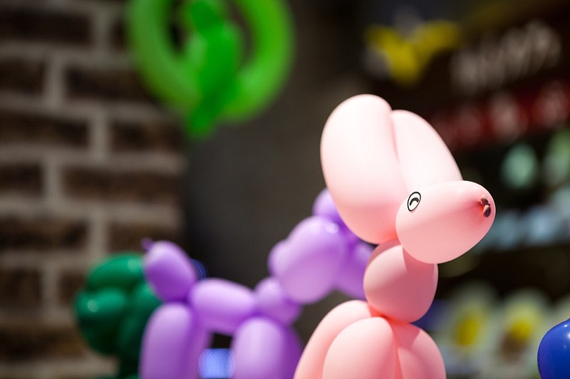 Animals made with balloons. - stock photo family fun tile kid child children tile balloons party tile / Getty Images 
