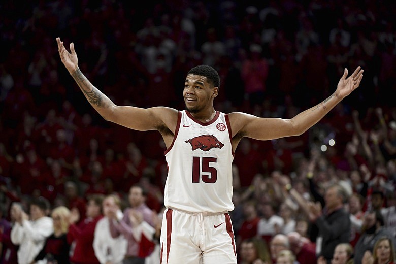 AP file photo by Michael Woods / Arkansas guard Mason Jones scored 37 points to lead the Razorbacks in an 86-69 win against Tennessee on Wednesday night in Fayetteville.