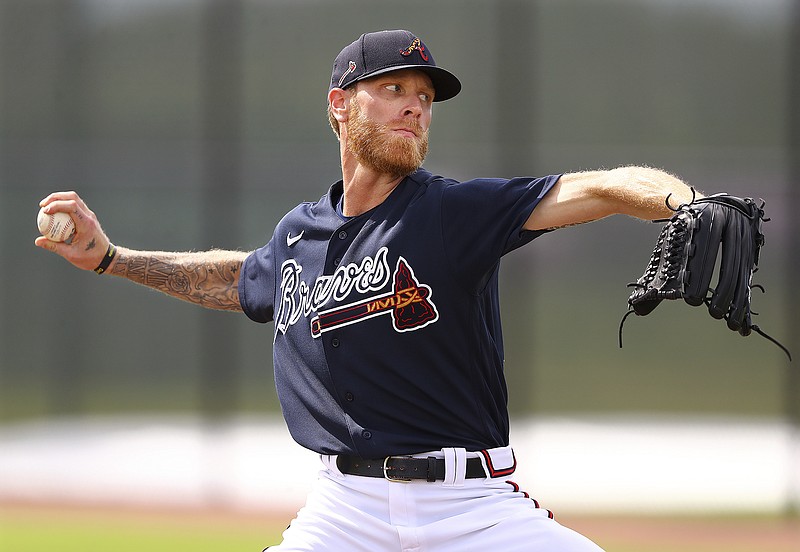 AP photo by Curtis Compton / Mike Foltynewicz throws Wednesday at Atlanta Braves spring training in North Port, Fla. Foltynewicz was an All-Star pitcher in 2018, but his 2019 season was filled with ups and downs, including a horrible start in Game 5 of the NL Division Series against the St. Louis Cardinals.