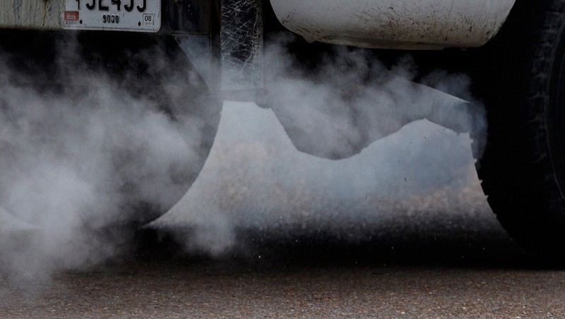 Emissions from a vehicle are seen downtown on Tuesday, Feb. 6, 2018, in Chattanooga, Tenn. / Staff photo by Doug Strickland