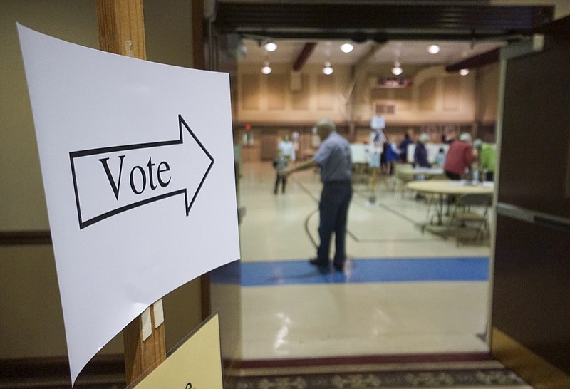 Staff Photo by Dan Henry / The Chattanooga Times Free Press- 3/1/16. Voters enter Concord Baptist Church in East Brainerd on Super Tuesday, March 1, 2016.
